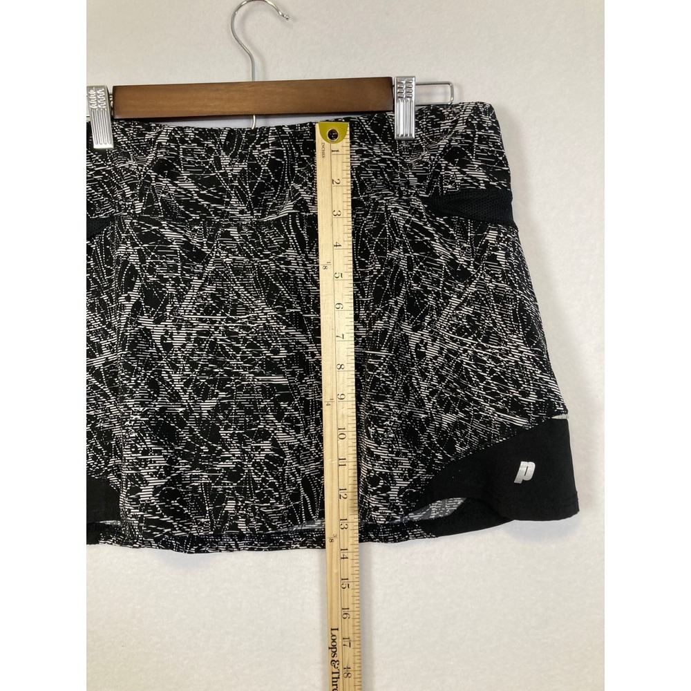 Prince Womens Black White Abstract Print Tennis Skort Size M Built-in Shorts - Picture 7 of 9